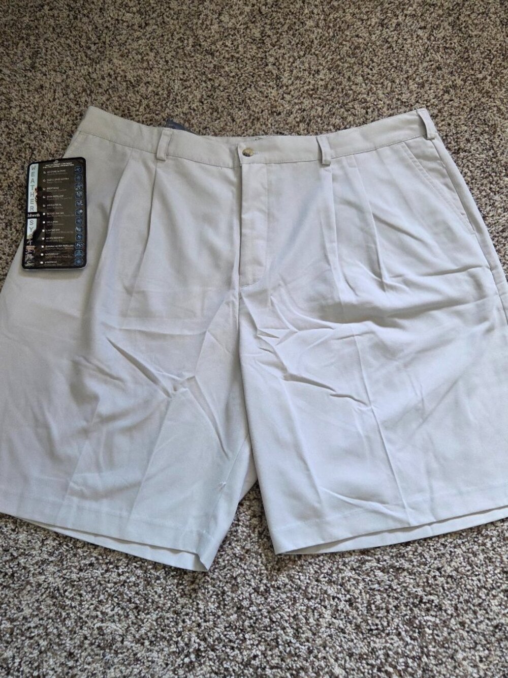 Vintage Ashworth Mens Shorts 42 Tan Performance Golf 9 inseam UPF 30+ New NWT
